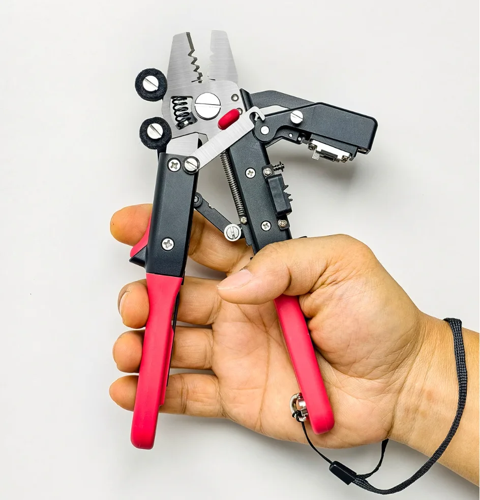 Nuevo MC-16C cuchillo integrado para pelar y pelar, alicates peladores de fibra óptica 11 en 1, herramienta profesional de redes de fibra FTTH