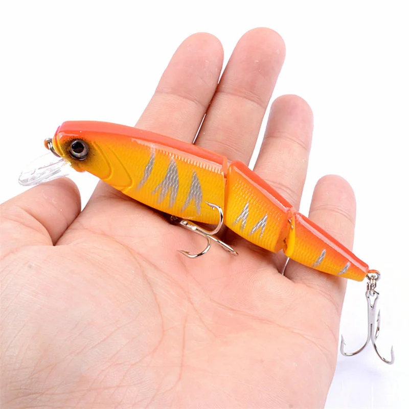 1 sztuk 3D oczy sztuczne tworzywo sztuczne twarda przynęta z wargą 10.5cm 14g przynęty Sinking prędkość Knotty Fish Minnow multi-section Lure