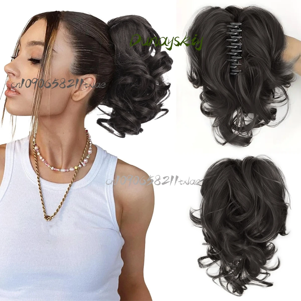 Зажим для захвата, короткий вьющийся хвост, маленькая волна, зажим для когтей, хвост, вьющиеся волосы, 25 см, зажим для тигра, короткий вьющийся хвост, косплей на Хэллоуин