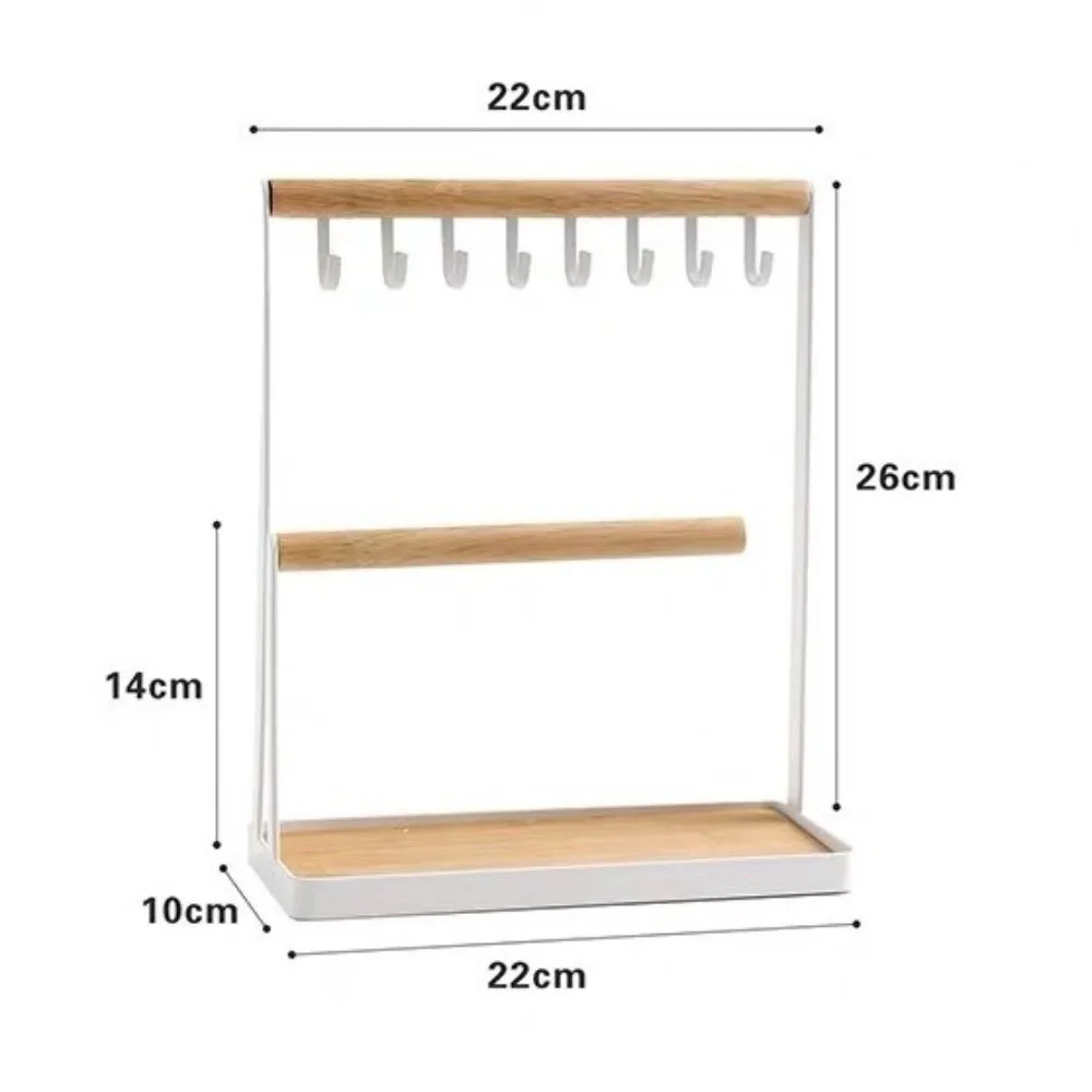 New Hanging Jewelry Display Rack Storage Tray Space-saving T-shaped Holder 2-Tier Design Jewelry Display Frame Jewelry Organizer