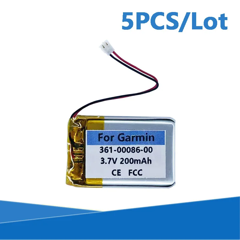 5PCS/Lot 200mAh 361-00086-00 Battery For Garmin Forerunner 220 225 235 630 645 735XT Approach G10 S20 GPS Watch Batterie AKKU