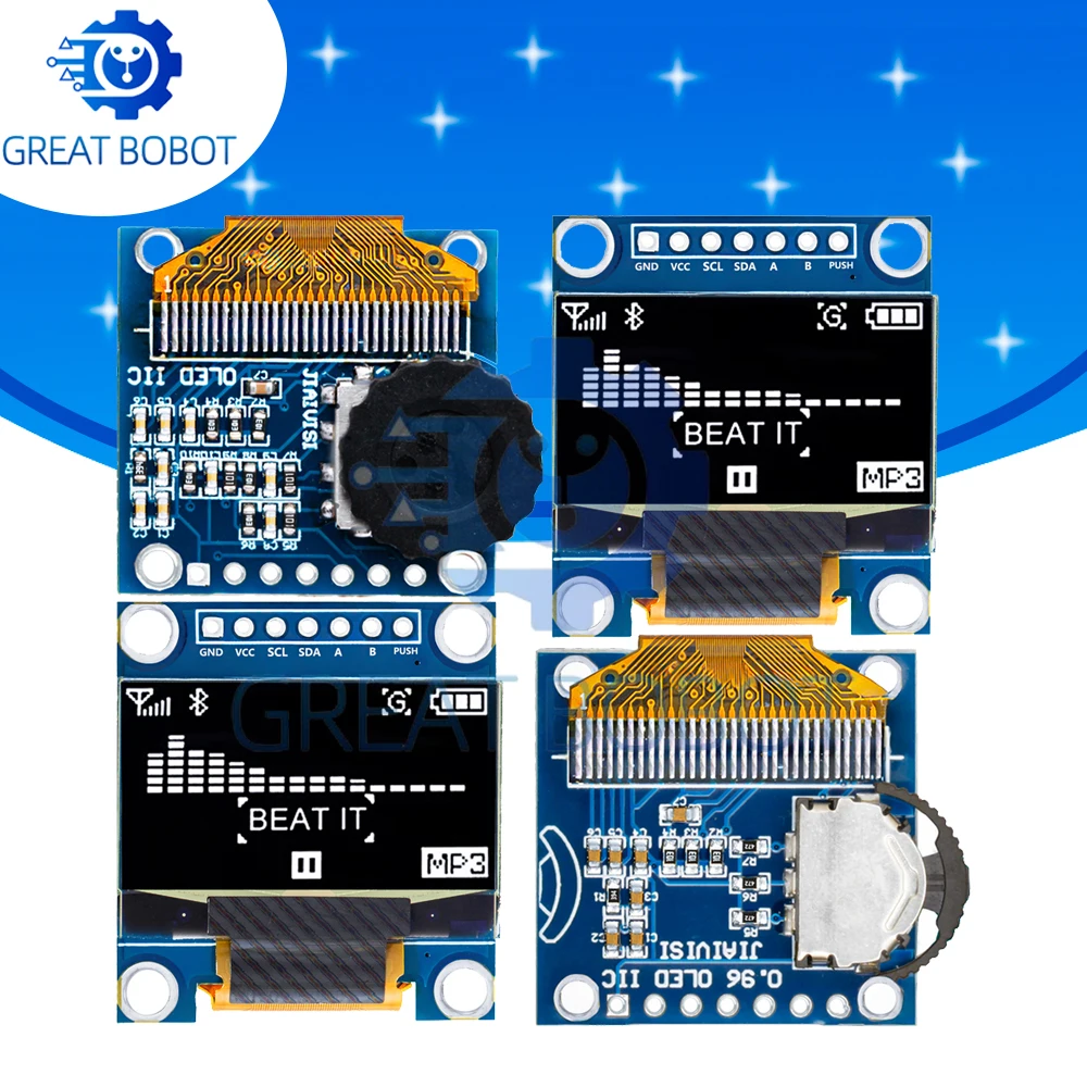 0.96-inch OLED display SSD1306 combined module with a rotary encoder and three-position dial switch for arduino