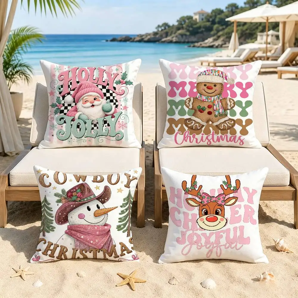 Merry Christmas cartoon   pillow cover sofa cushion cover home room decoration children gift