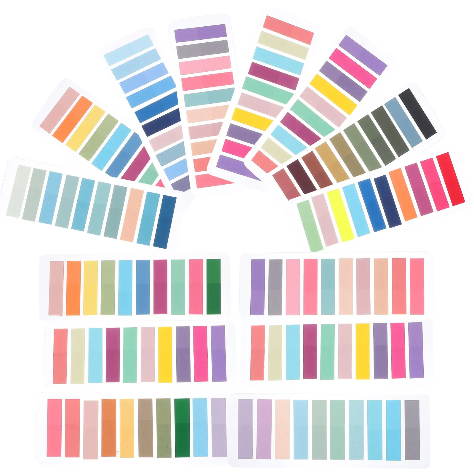 

14 листов удобных клейких полосок-маркеров, милые цветные закладки для книг, для начинающих читателей, для людей с дислексией, портативные, для чтения