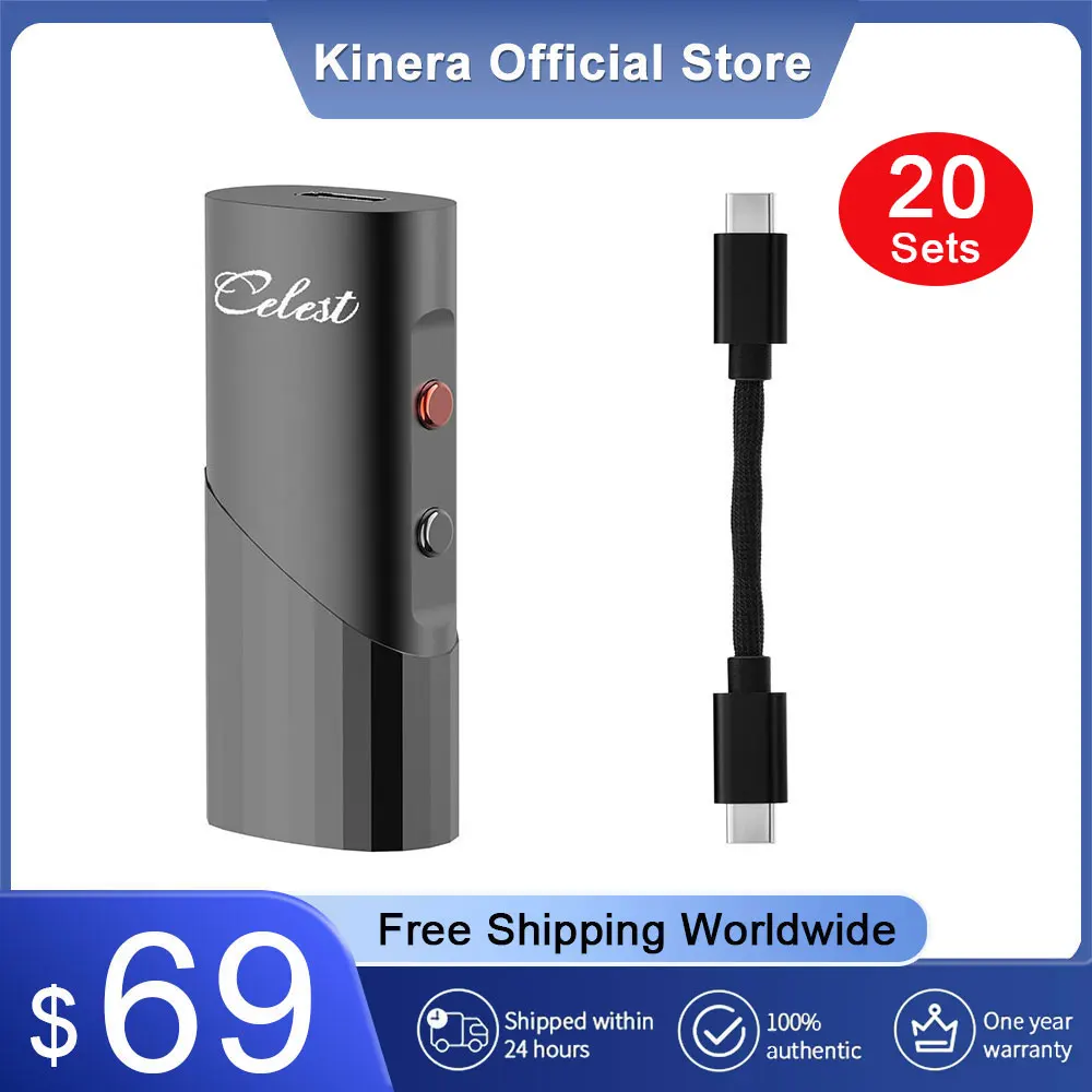 

Kinera Celest CD-10 Protable DAC 2*CS43198 Headphone Amplifier 3.5mm + 4.4mm Plug Type-C OTG Cable Audio Decoding Earphones