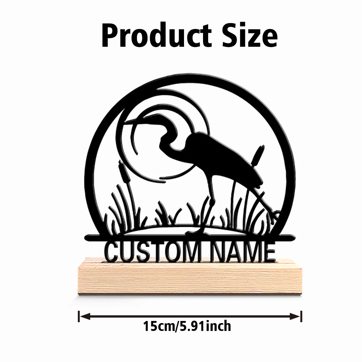 1pc Stylish Personalized Custom Heron Wooden Base Bar Decor for Kitchen Dining Room Modern Rustic Themes Easter decorations view 2