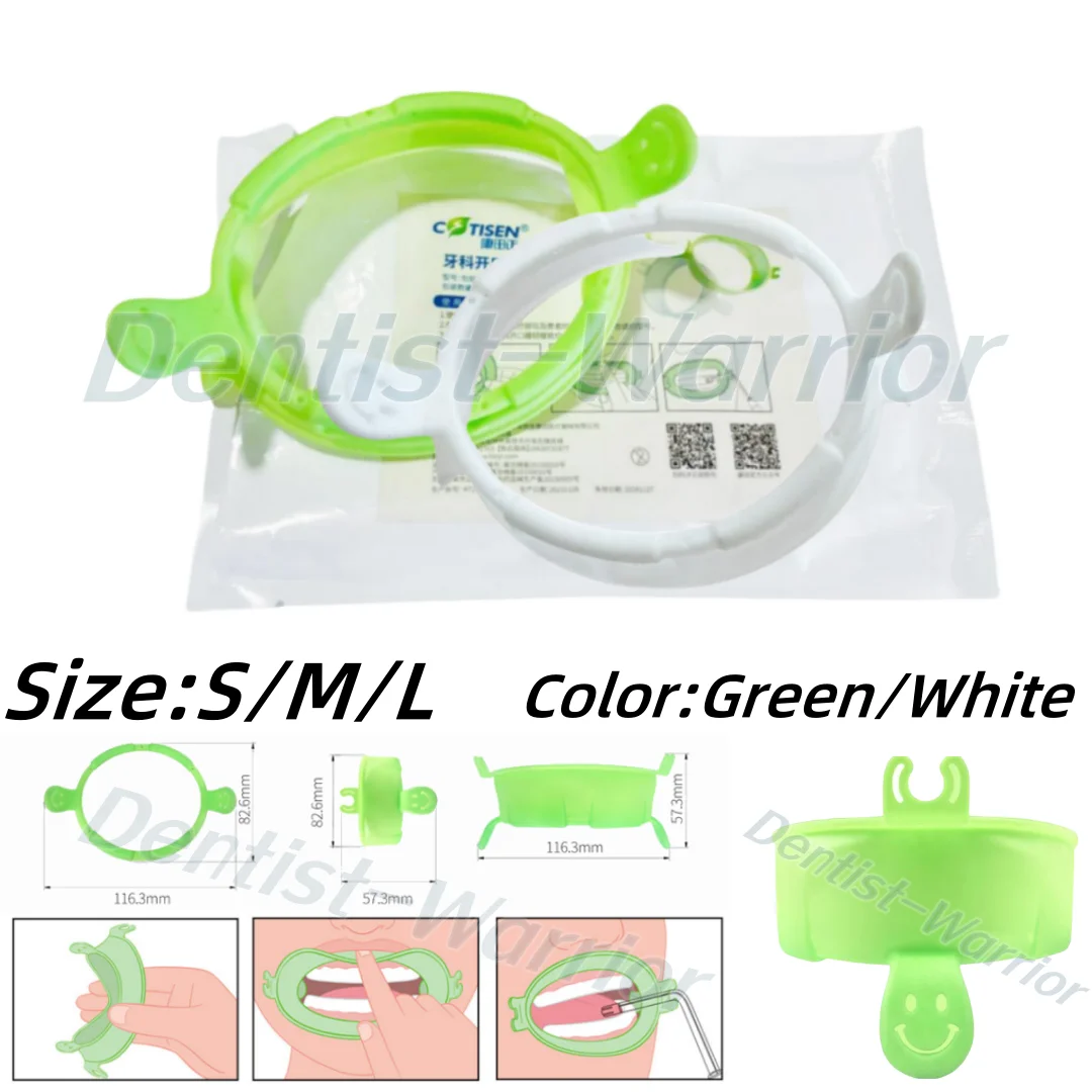 2~50Pcs Dental Mouth Opener Lip Cheek Retractor Fixable Saliva Tube Holder Smile Face S/M/L Green/White