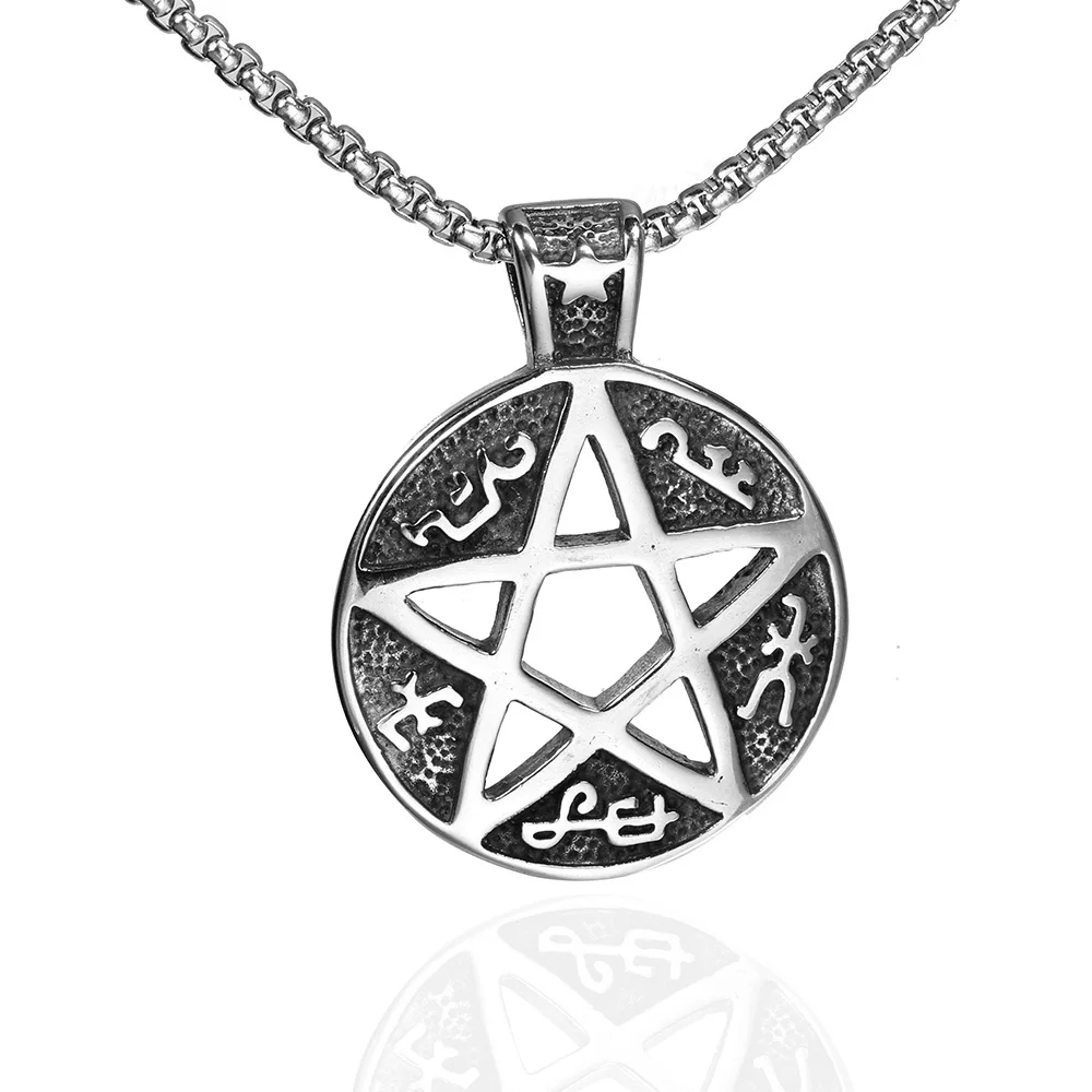 Star Of David Shield Stainless Steel Necklace for Men Women Silver Color Hexagram Pendant Necklace Jewelry