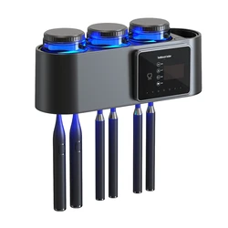 Toothbrush Sanitizers Bathroomtoothbrush Holder Wall Mounted No Drilling Required With 6 Slot Smart Toothbrush Organizer Durable