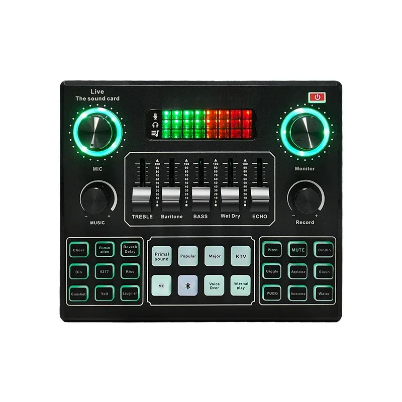 

V9 English Live Broadcast Dedicated Sound Card Computer Mobile Phone Can Use A Variety of Sound Effects and Sound Changes