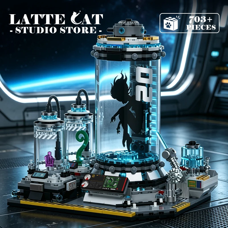 Sci-Fi MOC Space Laboratory Building Blocks Puzzle Toys 703Pcs Interstellar Robot Cultivation Pod Bricks Model Home Decor Gifts