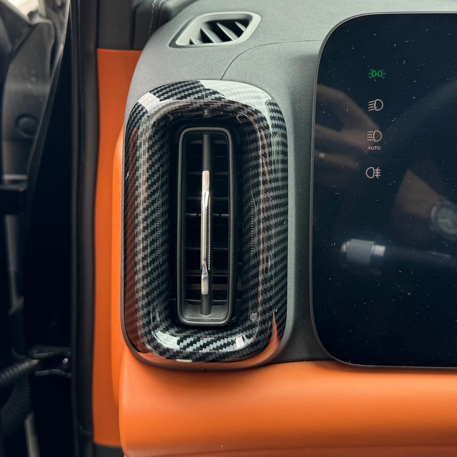For Aito M9 2024 Car Accessories ABS Carbon Fiber Style Interior Front Side Air Vent Outlet Cover Trim 2pcs image 4