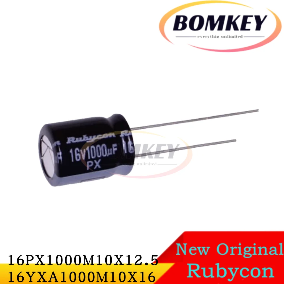 RUBYCON-Capacitor eletrolítico de alumínio original, 16PX1000MEFC10X12.5, 16YXA1000MEFC10X16, 16V, 1000UF, novo, 10 unidades por lote