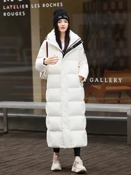 Great Quality Longer Hooded Down Coats Winter Women's 90% down Thicker warm down coats female warm jacket Fluffy Parkas wy2098