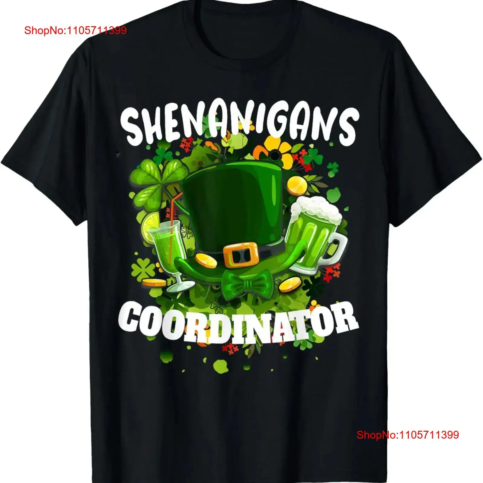 Novelty Shenanigans Coordinator Womens Funny St Patty Day T Shirt long or short sleeves vintage Washed Unisex Comfortable