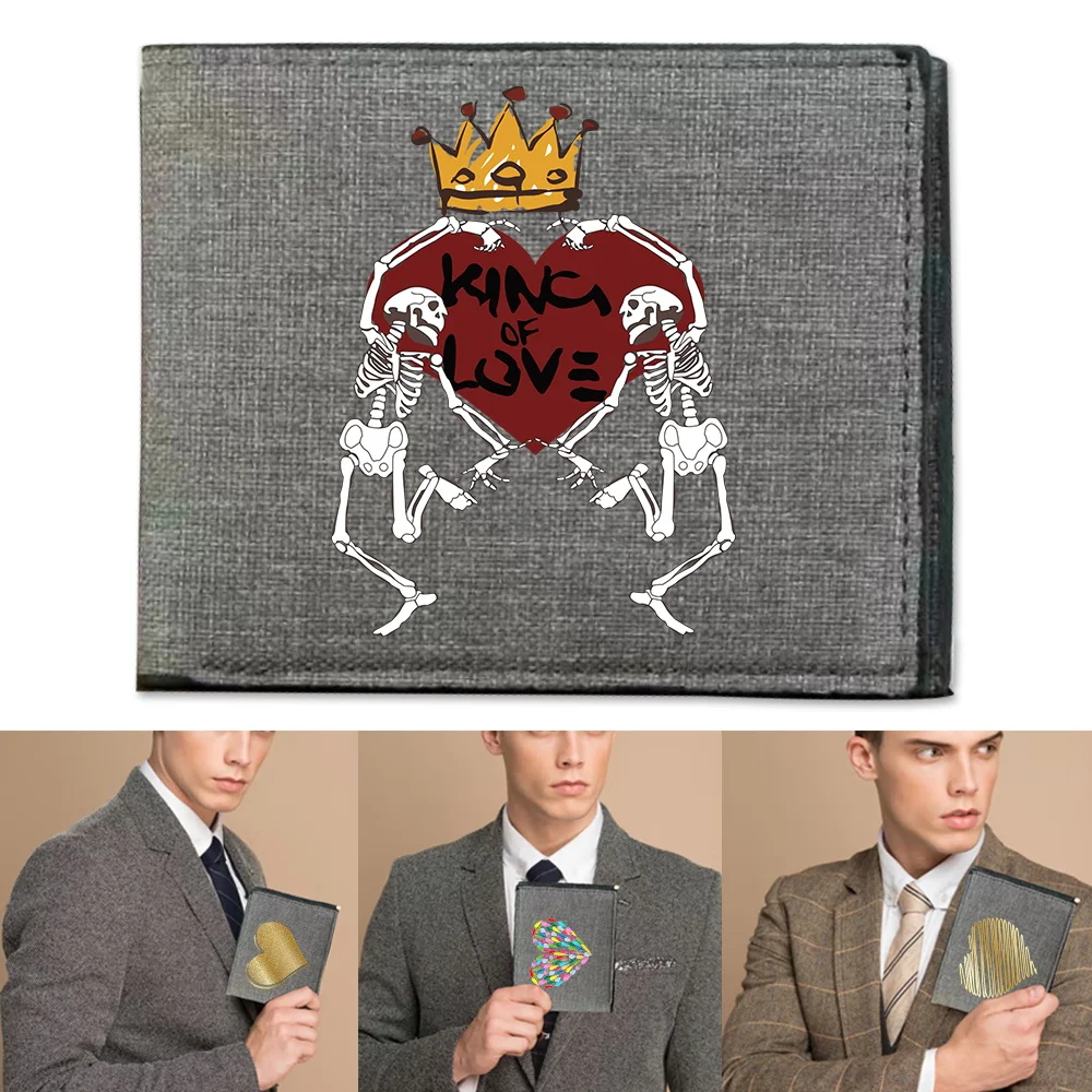 Money Clip Storage Wallet New Fashion Foldable Pocketbook Bank Card Storage Love Printing Series Multi-Function Credit Case Bag