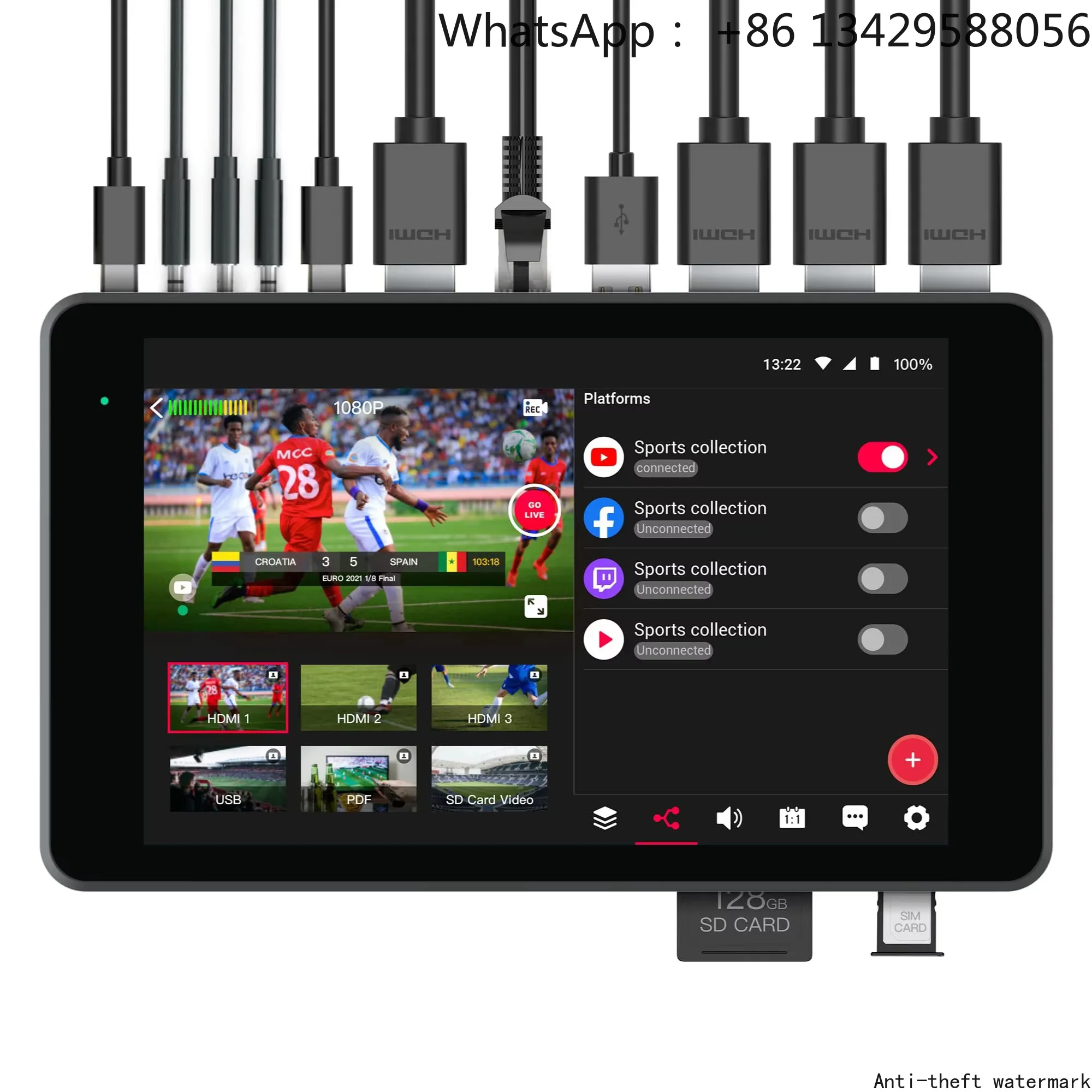 Yolo Liv Yolo Box Extreme All-in-One 4 K Live Video Streaming Equipment with 8 Inputs Switcher Encoder Recorder