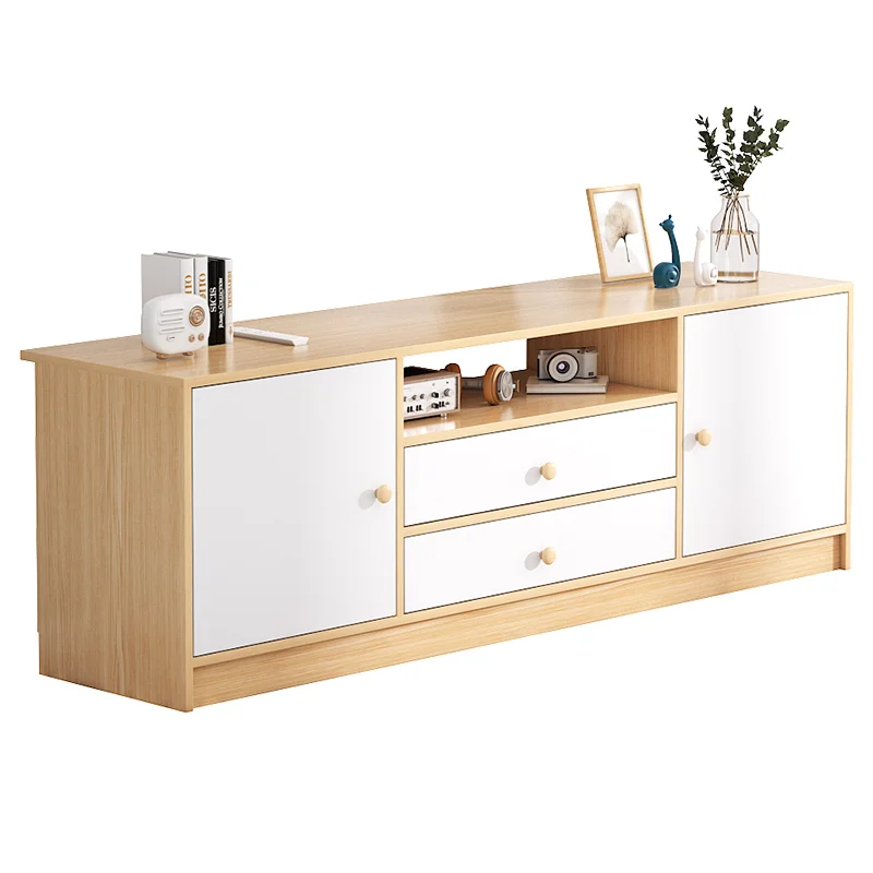 H Simple Luxury Classic Design Furniture Wooden Oak/Gray+White Tv Unit Cabinet Of Living Room Bedroom With Dividers And Drawers