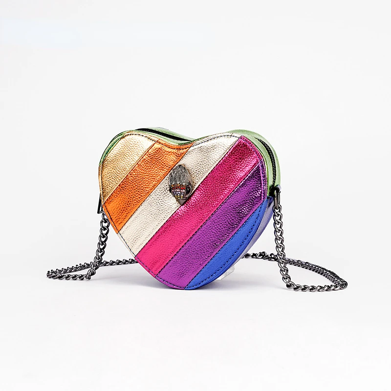 KURT New Shoulder Bag Contrast Rainbow Splice Crossbody Bag British Brand Designer Handbag Fashion Trend Women's Bag