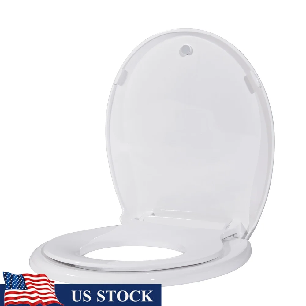 

Круглое сиденье для унитаза со встроенным сиденьем для малышей, быстросъемное мягкое закрытие, дизайн, экономия места, магнитное семейное приспособление для ванной комнаты