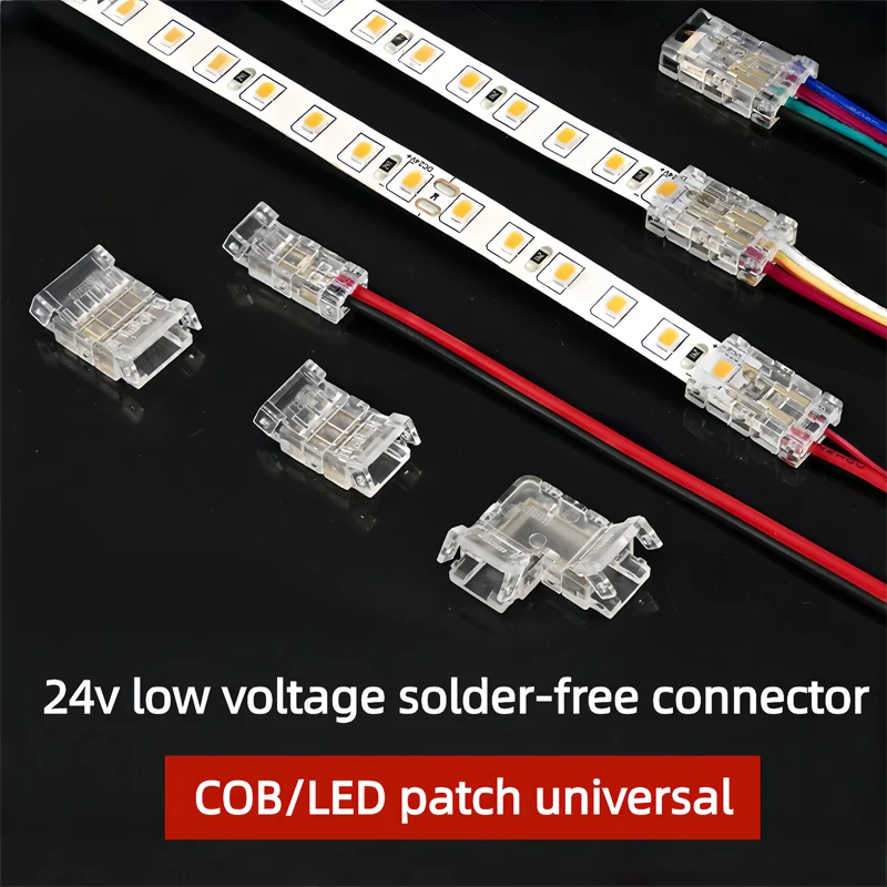 COB/SMD Light Strip Special Welding Free Connector 12V24V Low Voltage Quick Connector 8mm10mm Right Angle Corner Middle