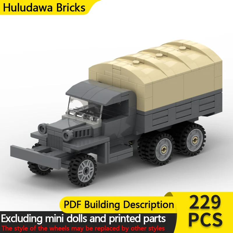 

Military Truck 6x6 Model MOC Building Bricks War Equipment Modular Technology Gifts Holiday Assemble Children Toys Suit
