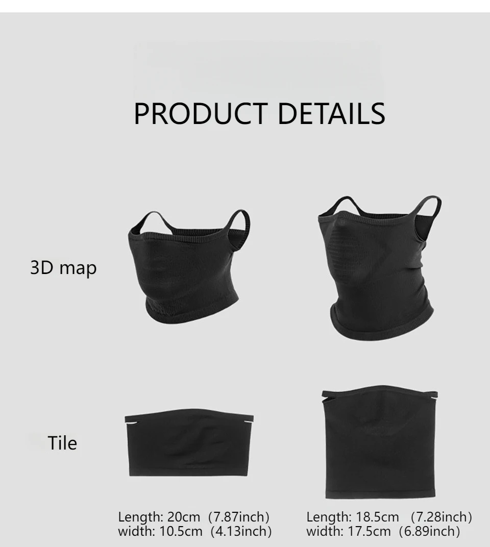 GTUBIKE Sport-Bandana, atmungsaktiv, Sonnenschutz, Radfahren, Fahrrad, Gesichtsbedeckung, wiederverwendbare Masken, Wandern, Camping, Halstuch, weicher Schal – Detail 4