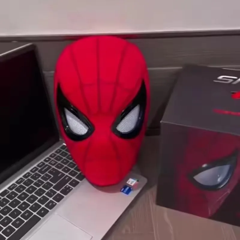 In Stock Miles Spider-Man 1:1 Scale Electronic Mask With Moving Glowing Eyes Ring Control Cosplay Toy Gift view 6