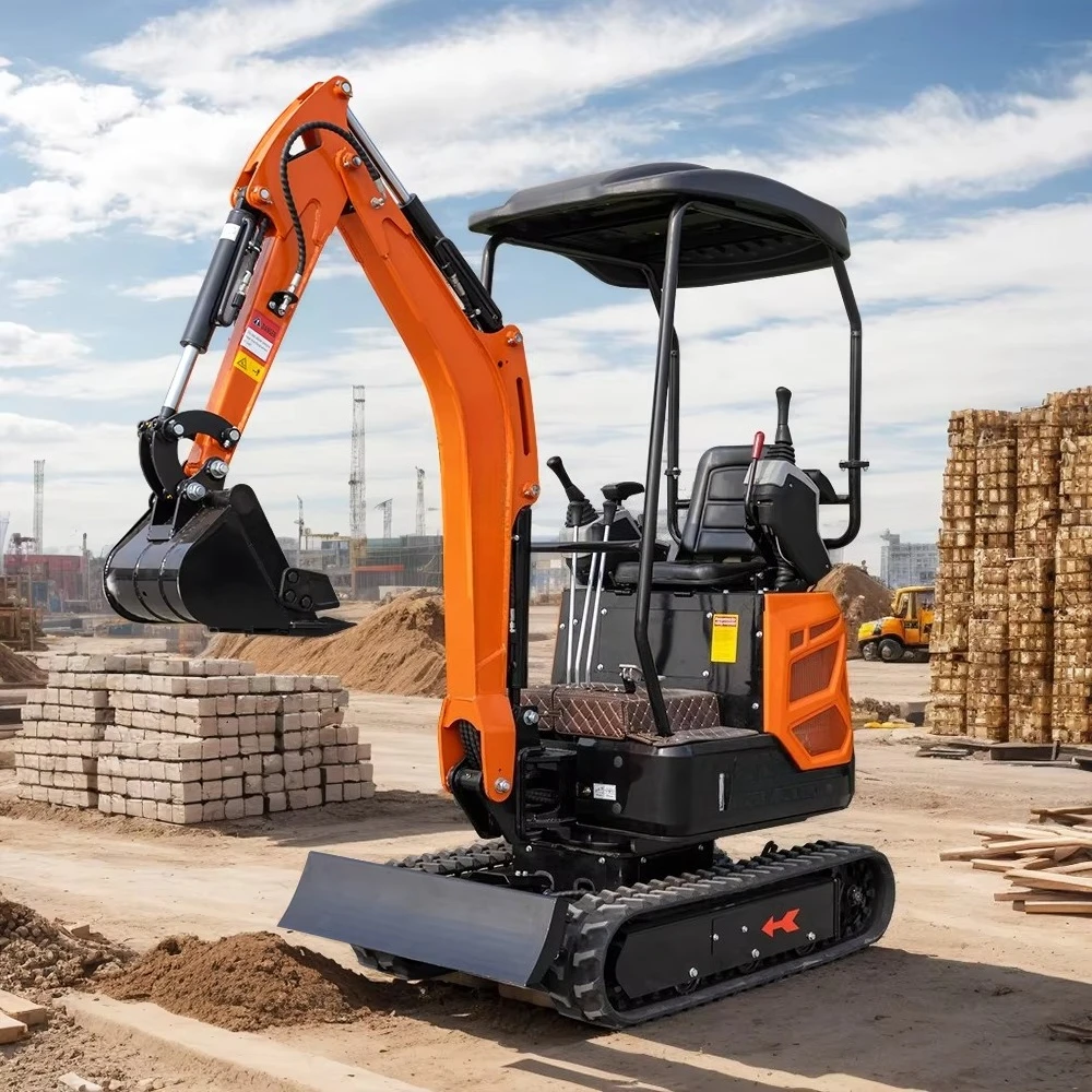 حفارة صغيرة 1 طن مسارات مطاطية حفارة حفار هيدروليكي صغير للمزرعة