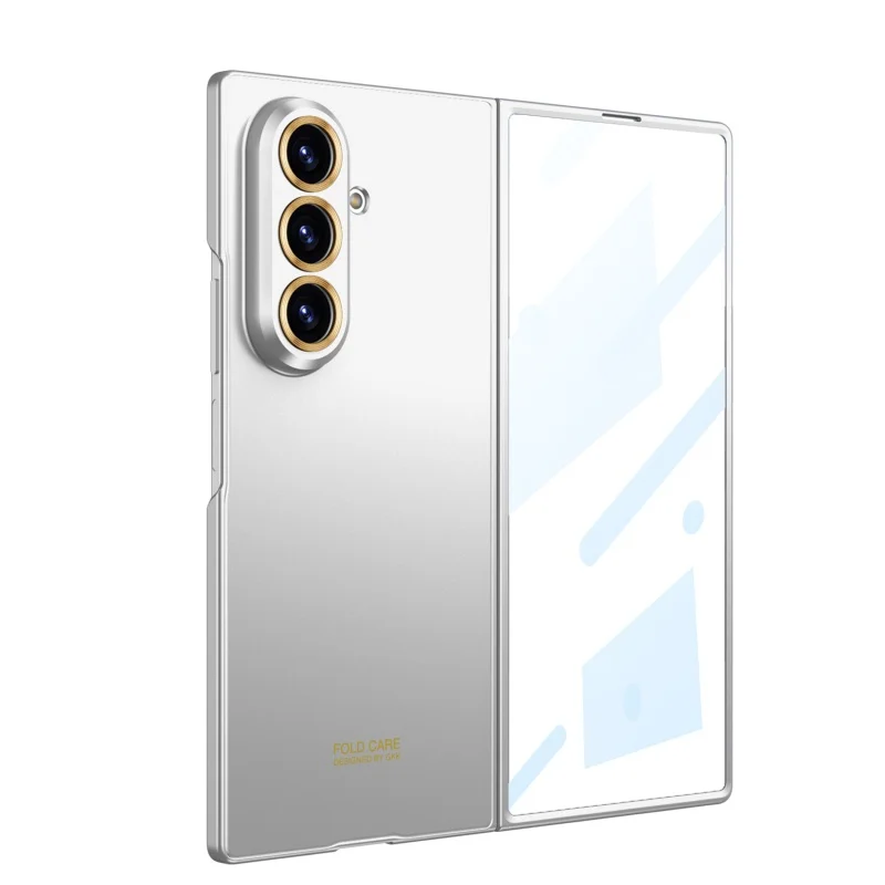 Luxuriöse, modische, ultradünne Hülle für Samsung Galaxy Z Fold 8 Ultra 7 6 5G mit Displayschutzfolie aus Glas, matte Schutzhülle