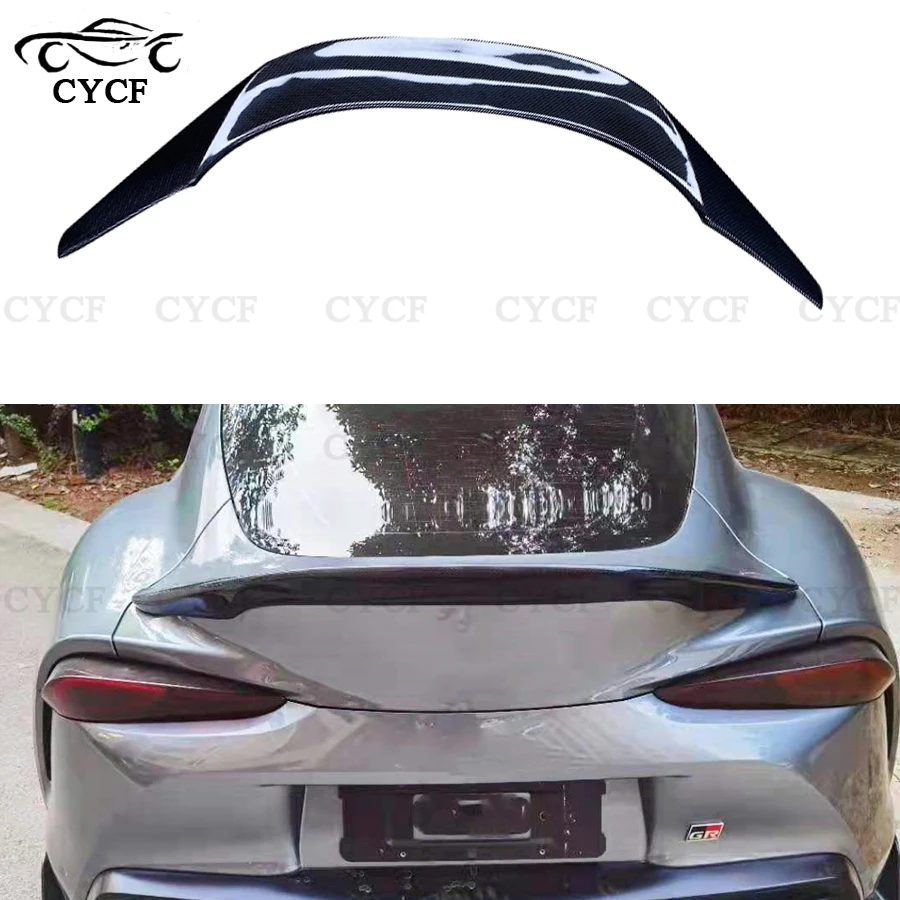 

for Toyota SUPRA GR A90 Coupe high quality Carbon Fiber Tail fins Rear Deck Spoiler Duckbill Car Wing Retrofit the rear wing