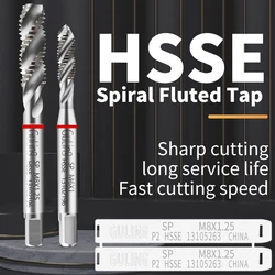 GULING HSSE Red Ring JIS Standard Spiral Fluted Tap M1.2 M1.6 M2 M3 M4 M5 M6 M7 M8 M9 M10 M11 M12 Machine Screw Thread Taps