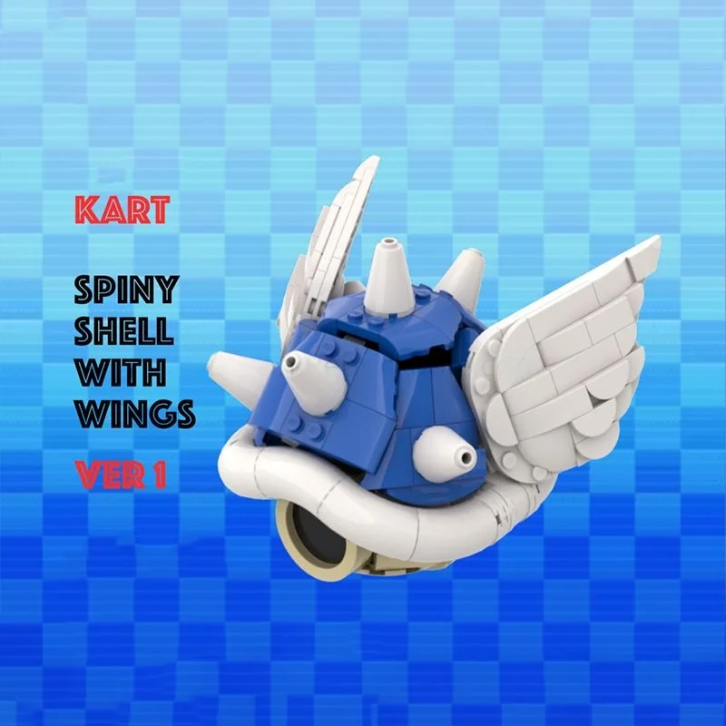 326pcs MOC Cartoon Plumber Kart Spiny Shell Wings Model Building Blocks Construction Kit Assembly Collector Display DIY Toy Gift