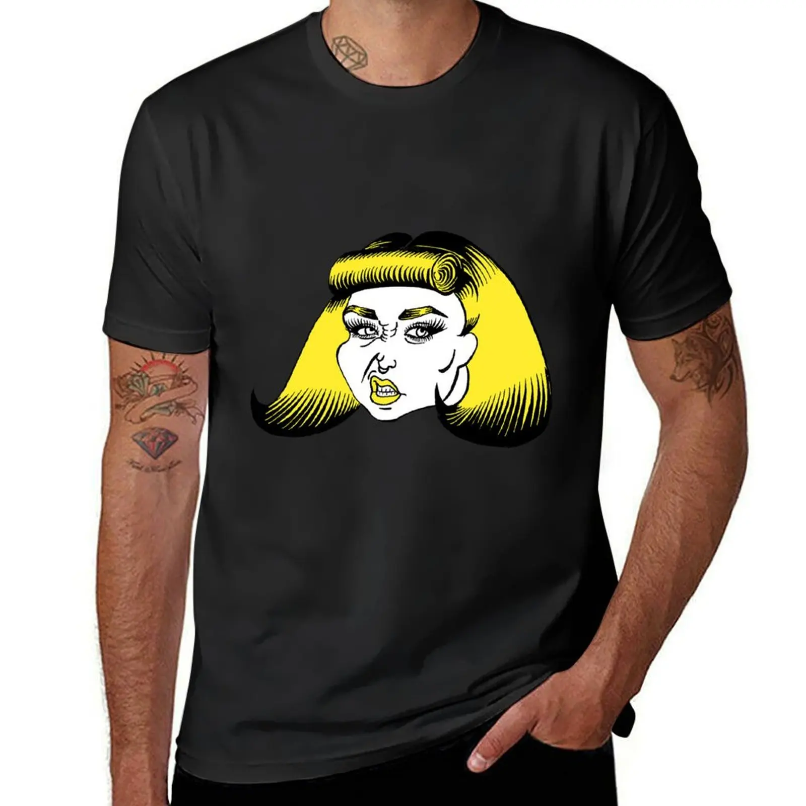 Edgewoman with yellow hair T-Shirt sublime anime Short sleeve tee cute tops mens cotton t shirts