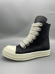 Men Leather Sneaker Jumbo Lace Men Shoes Owens Women's Casual Shoes Solid Couple Shoes Women Sneaker