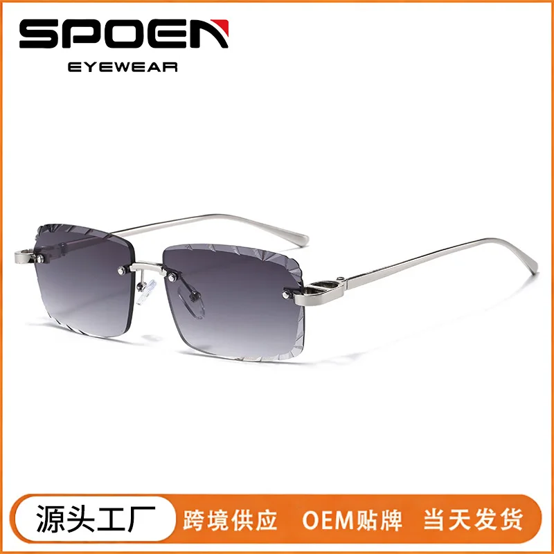 

Unisex Luxury Designer Sunglasses Elegant Retro Rimless Leopard Print Fashion UV400 Trendy Streetwear Eyewear for Women Men