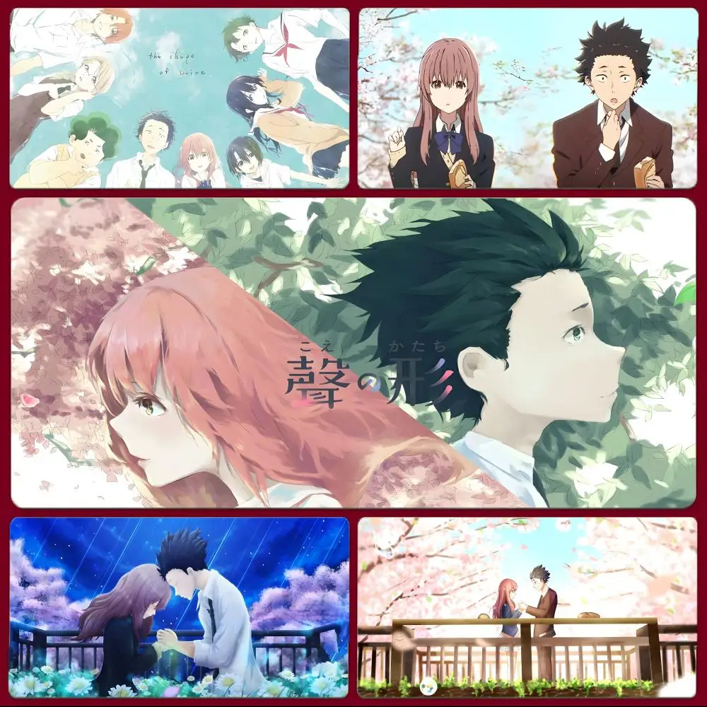 Warm Sweet Anime A-A Silent Voice Mouse Pad Large Gaming Mousepad with Stitched Edges Thickened Desk Mat PC