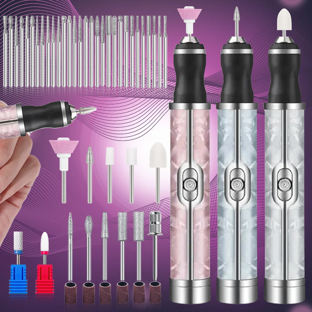 مبرد أظافر كهربائي قابل لإعادة الشحن من LINMANDA، 4 سرعات قابلة للتعديل، رأس مطحنة متعددة الوظائف، طحن وتلميع الجلد الميت #1