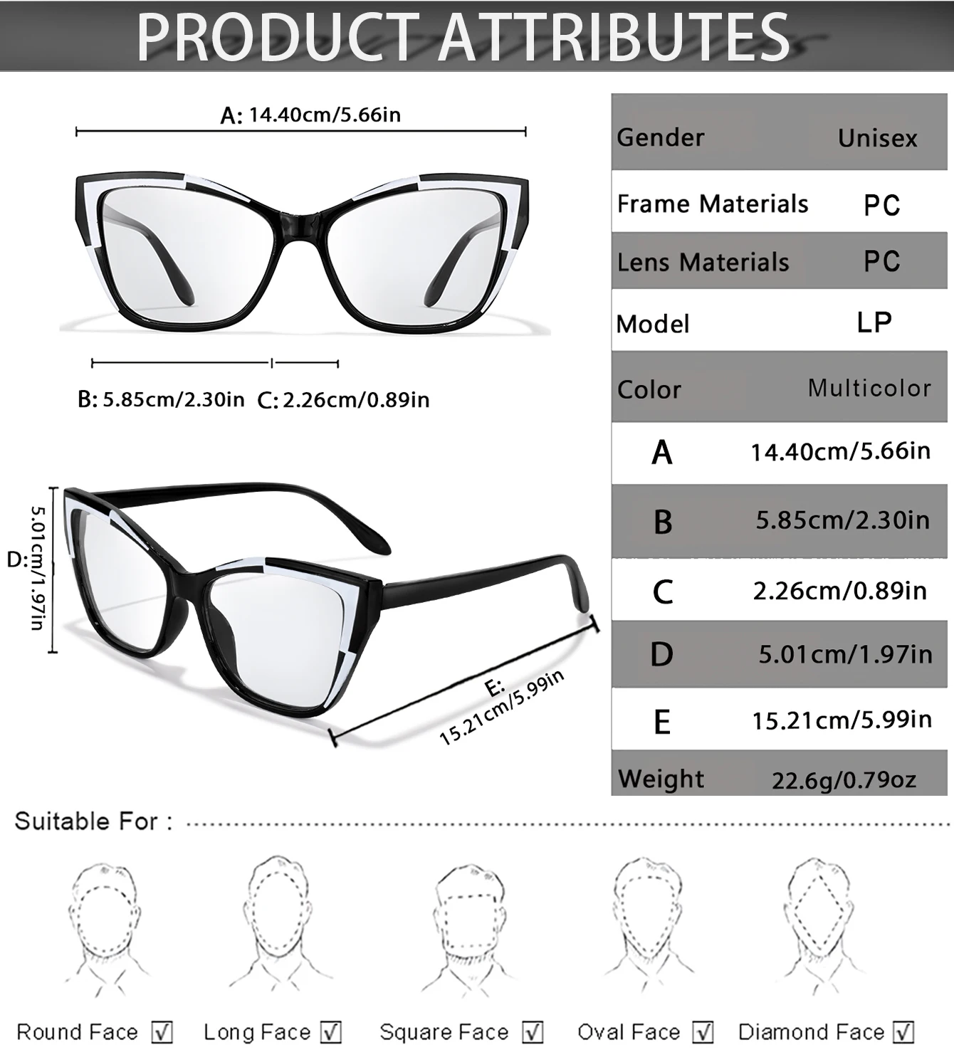 Trendige Cat-Eye-Sonnenbrille Unisex Alltagsbrille Shopping Selfie Party Reise Strand Mode-Eyewear – Detail 2
