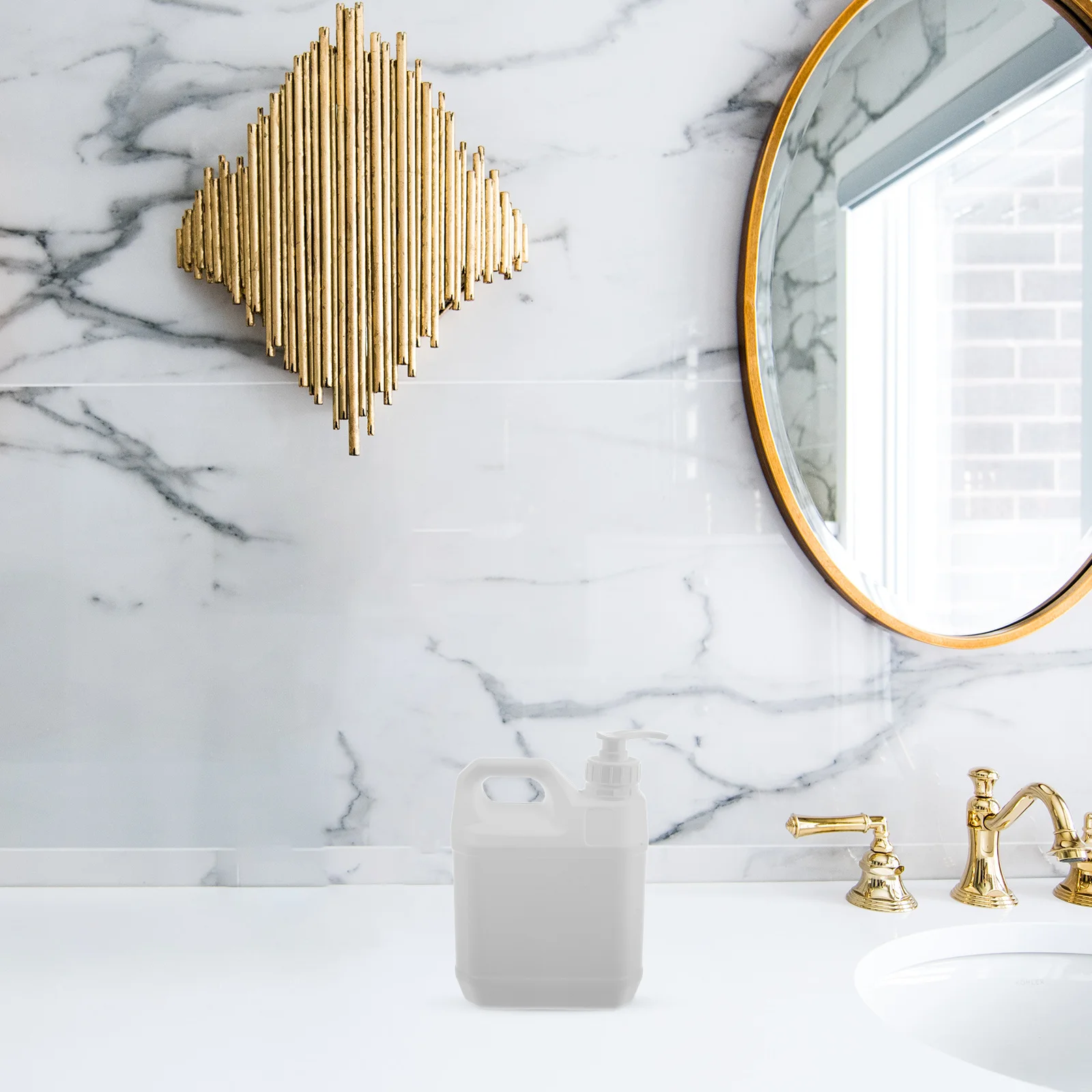 Dispensador de Gel de ducha recargable de 2L, jarra de plástico resistente con tapa de bomba para uso en el hogar, viajes, gimnasio, contenedor fácil de limpiar