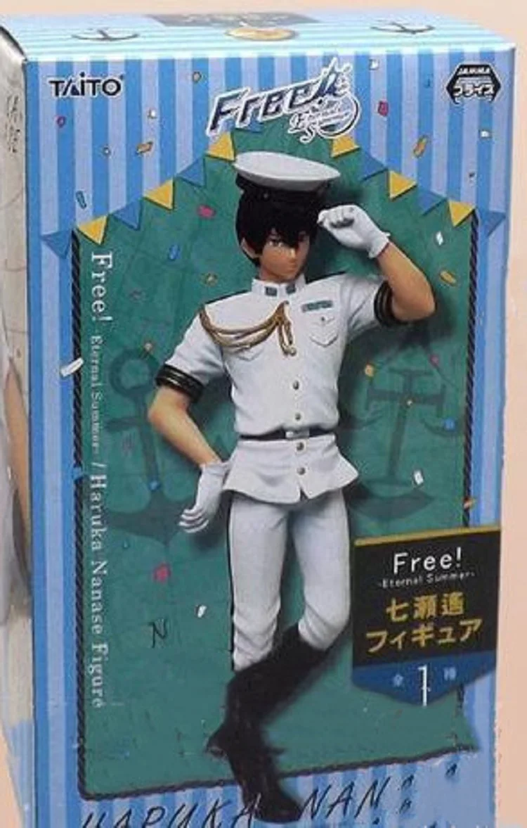 15Cm Japanse Originele Anime Figuren Taito Gratis Tachibana Makoto Nanase Haruka Navy Uniform Pvc Action Figure Model Speelgoed