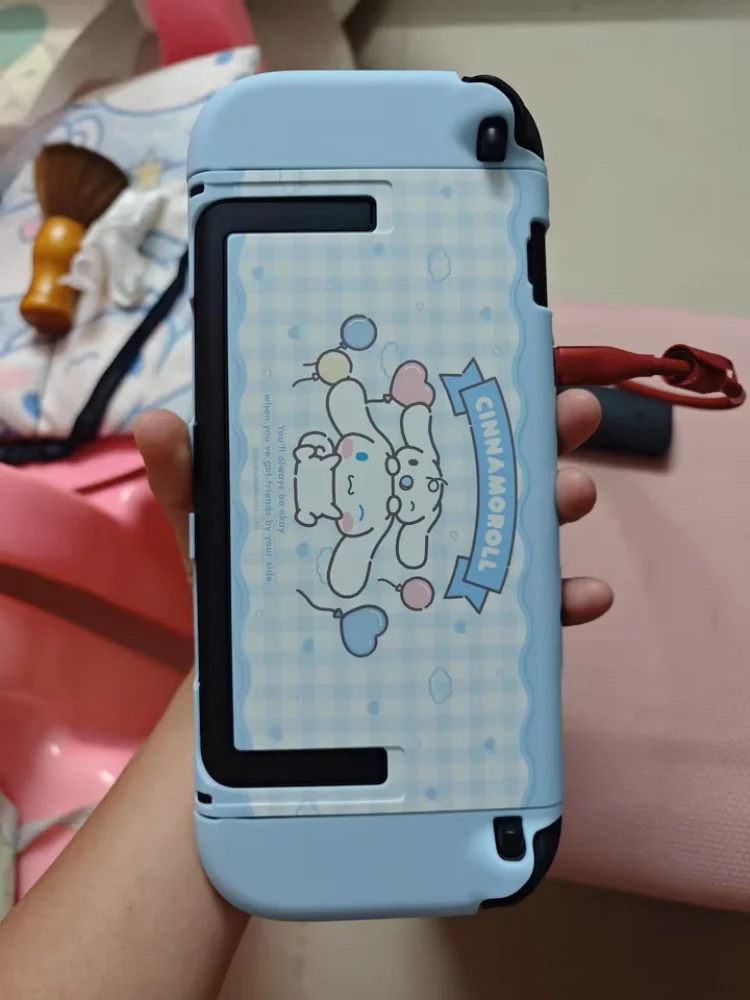 

Miniso New Sanrio Hello Kitty Kuromi Switch 2 Protective Case With Plug-In Base Anime Game Peripherals Collectible Toys