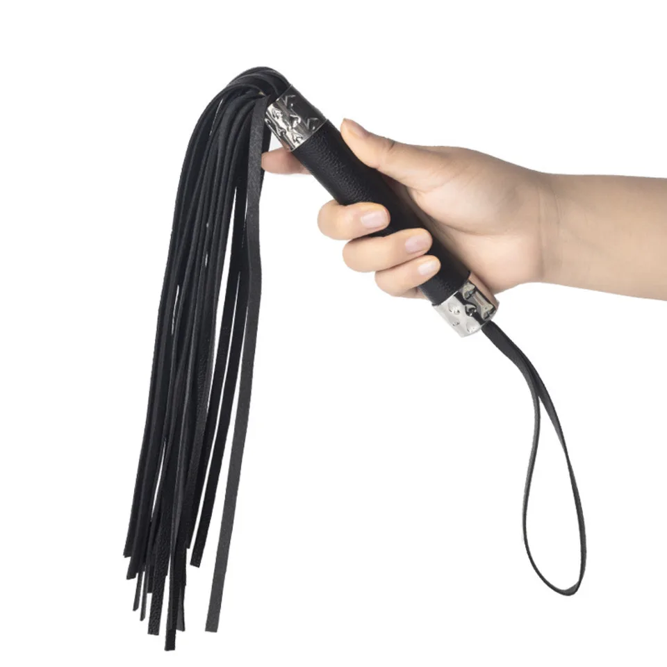Genuine Leather Tassel Horse Whip With Handle Flogger Equestrian Whips Teaching Training Riding Whips