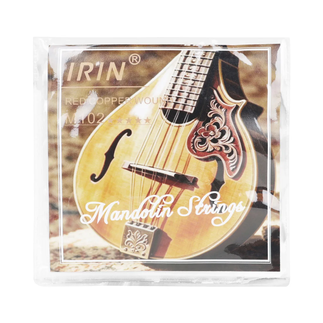 IRIN 8-String Mandolin Strings Red Copper Wound Anti-Rust Coated Strings Professional Mandolin Set for Acoustic Mandolin Players