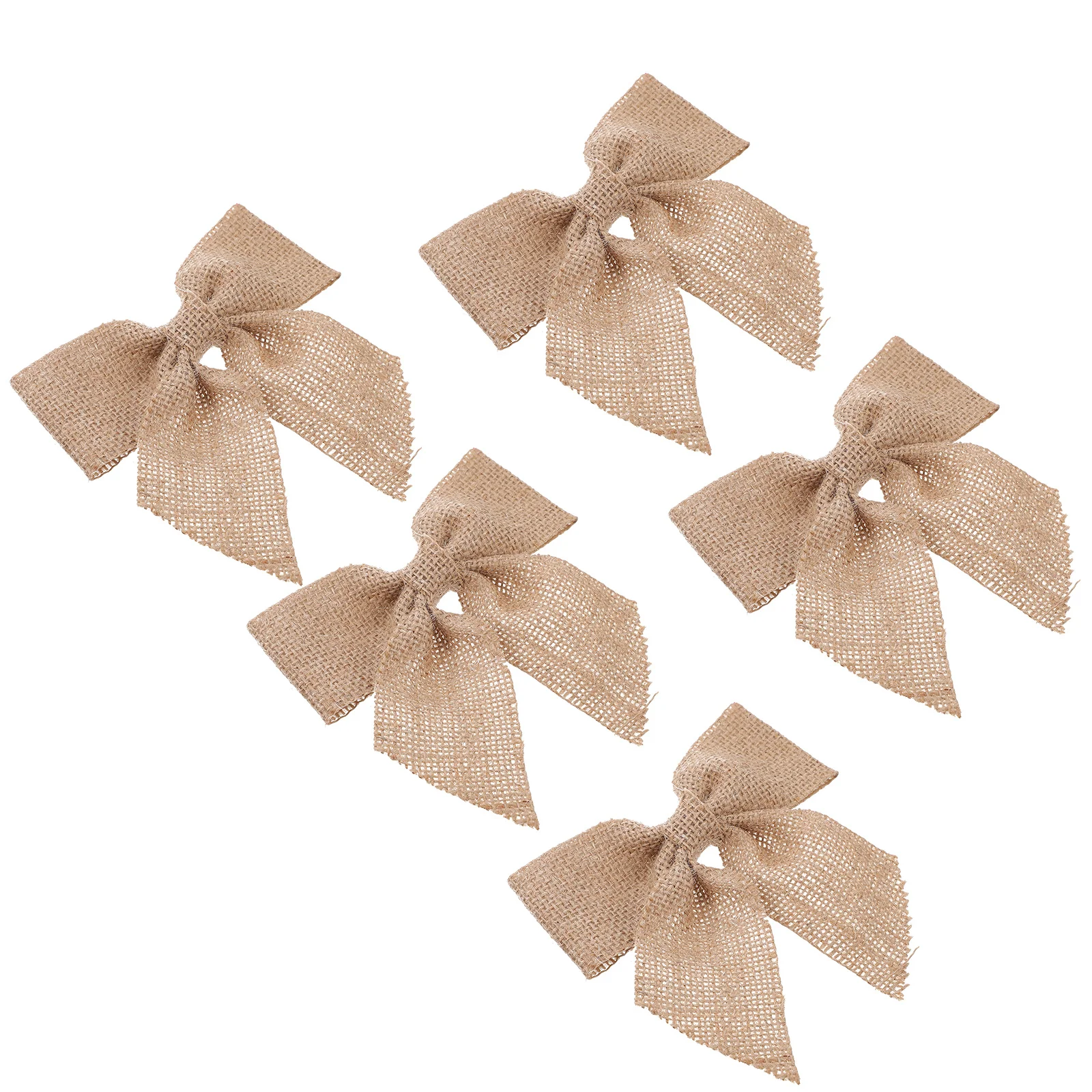 

5Pcs Jute Bow Ornaments Reusable Bow Decorations for Christmas Wedding Party Gift Hanging Festive Decor Wedding Decorations