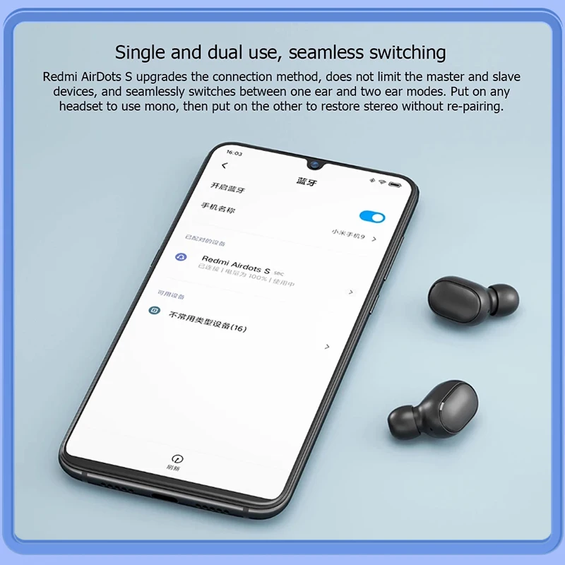 Xiaomi Redmi AirDots 2 Bluetooth Earphone Wireless Headphone Fone Bluetooth Earbuds Original Tws Blue Tooth Headset Gamer Earbus