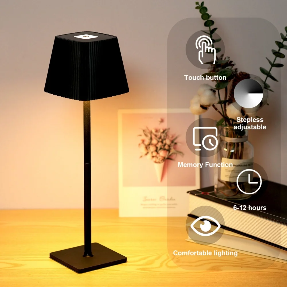 

Portable Table Lamp Touch Led Lamp for Home Battery Operated Lamp Outdoor Waterproof Cordless 4000mAh