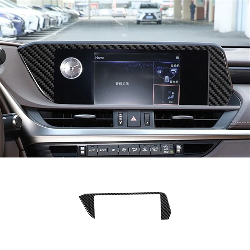 

Car Center Console Screen Outer Frame Decorative Panel Carbon Fiber Sticker For Lexus ES 2018-2021