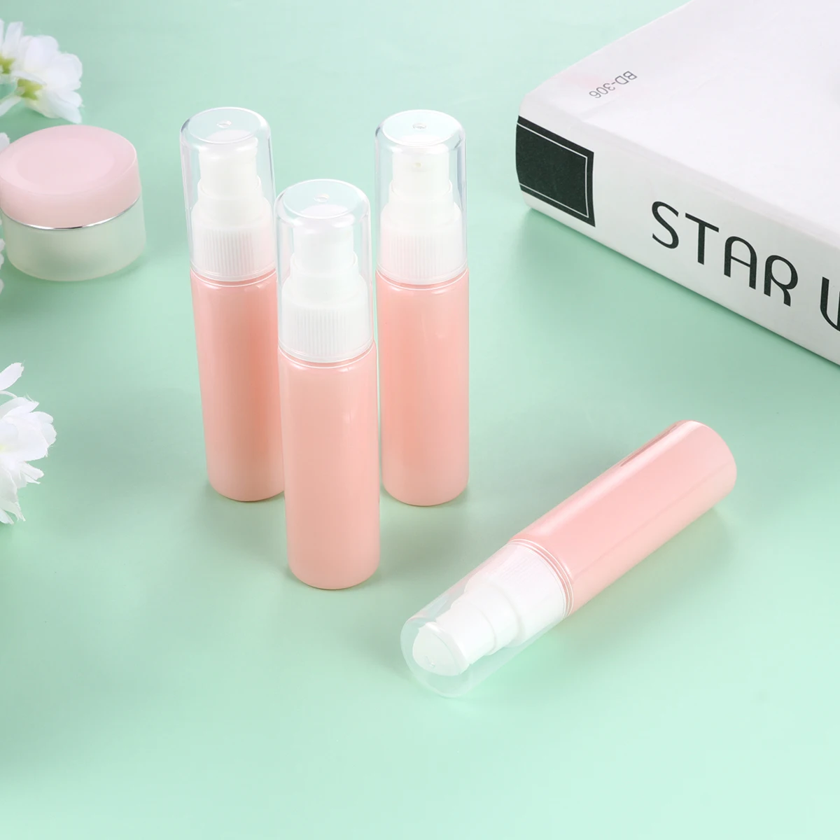 10 Stuks 30Ml Roze Plastic Lege Flessen Hervulbare Draagbare Reizen Dispenser Voor Make Huidverzorging Water Lekvrij