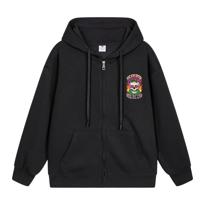 

Men's Zip-Up Hoodie Colorful Skull Design On Hoodie 2025 New Style Casual Couples’ Style Casual and Loose